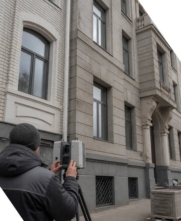 Лазерное сканирование фасадов зданий для обследования в Борисоглебске